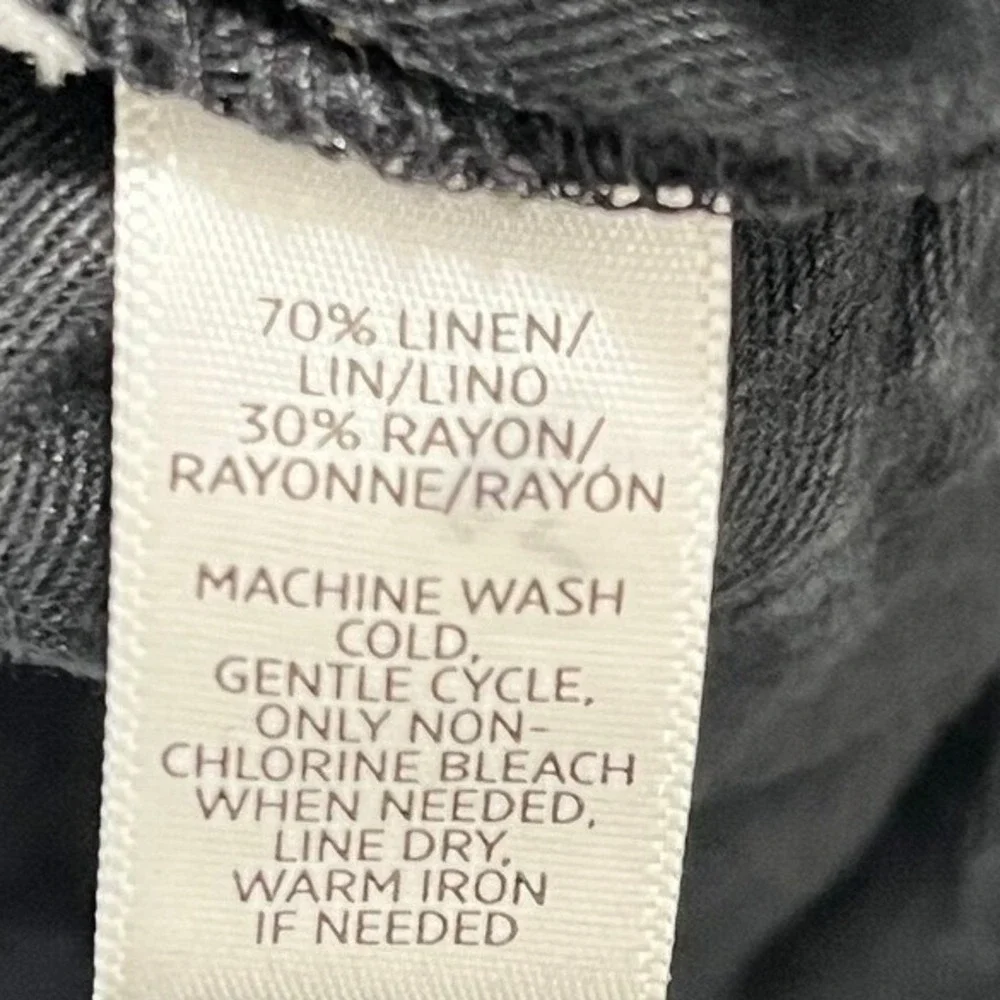 Ann‎ Taylor Loft Linen Blend Utility Cargo Pants Straight Crop Pockets 4 Womens